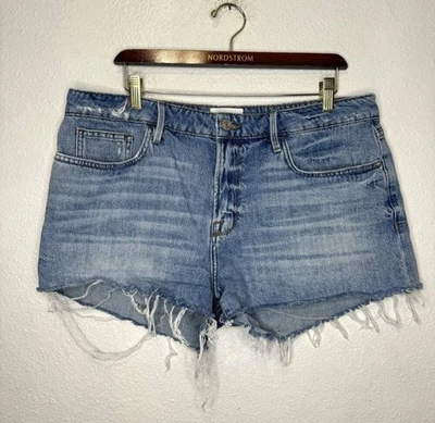 Pantalones Cortos Mujer 32 Le Grand Garçon Iceberg Denim Cortes Dobladillo Crudo Envejecido Foto 1 de 4