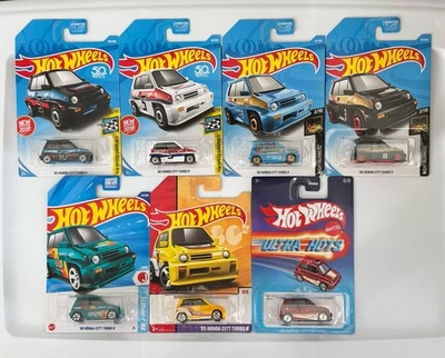 LOT (7) Hot Wheels 85 Honda City Turbo II Ultra Hots Throwback Treasure Hunt - Image 1 of 4