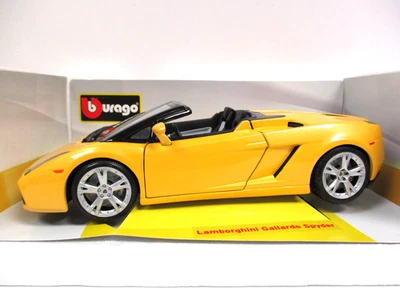 BBURAGO - LAMBORGHINI GALLARDO SPYDER (YELLOW) - 1/18 DIECAST - Image 1 of 4