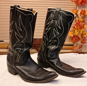 Botas ACME Vintage Cuero Negro Hombre 10 Buen Estado EE. UU. Ver Fotos - Imagen 1 de 19