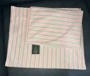 2 Lauren Ralph Lauren VTG Pillow Cases Standard Candy Stripe Green, Pink & White - Picture 1 of 7