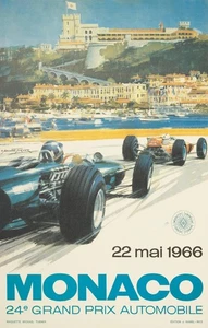 POSTER AFFICHE MONACO GRAND PRIX AUTOMOBILE 1966 - Imagen 1 de 1
