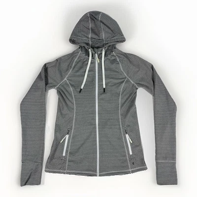KYODAN Yoga Jacket Gray White Stripe Size Small S Womens Hooded Full Zip - Image 1 of 4