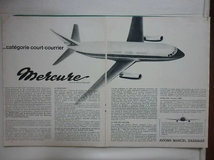 7/1969 PUB 3 PAGES AVIONS MARCEL DASSAULT MERCURE AIRCRAFT ORIGINAL AD - Imagen 1 de 1