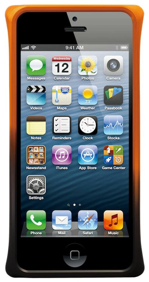 LavoicUSA Apple iPhone 5 5S Diamond-Cut Dual Color Aluminum Case - Black &Orange - Image 1 of 4