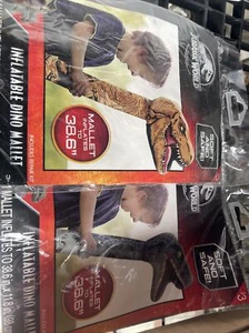 LOT x2 JURASSIC WORLD DINOSAUR Raptor Blue BROWN 38.6” Inflatable NIP T-REX - Picture 1 of 5