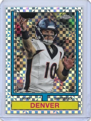 2024 Topps Chrome 1974 Throwback Refractor #74TF-4 Bo Nix Rookie Card – Denver - Image 1 of 2