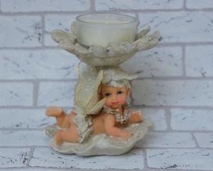 Sehr schöne Engelfigur mit Kerze- Elfenfigur - Feen - 0167 B - Bild 1 von 3