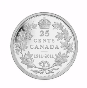 2011 Canada 25 cent from sp edition : 100th anniv of the 1911 silver dollar - Picture 1 of 6