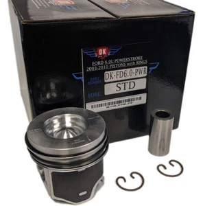 Ford Powerstroke 6.0L - 2003-Up - DK Piston Set With Rings (8) - STD - Picture 1 of 3