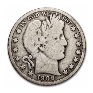 1906 D Barber Half Dollar 90% Silver Very Good 50C VG Unique Deal Detailed Gem - Picture 1 of 2