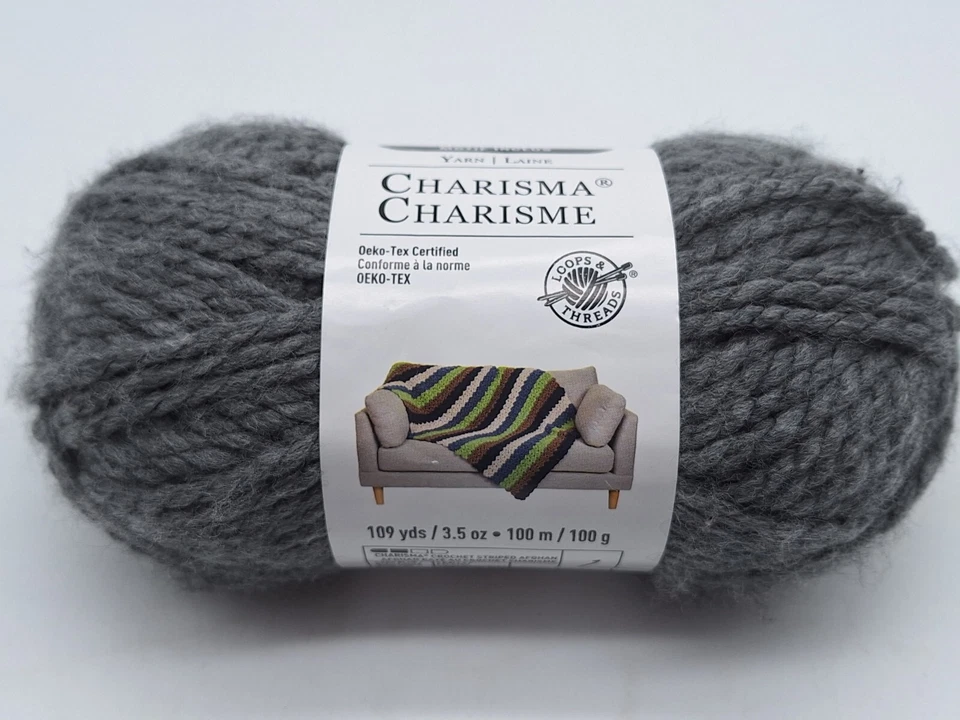 1 Charisma Charcoal Yarn Acrylic 3.5 oz 109 yds Turkey Lot 85904 Bulky 5 - Image 1 of 4