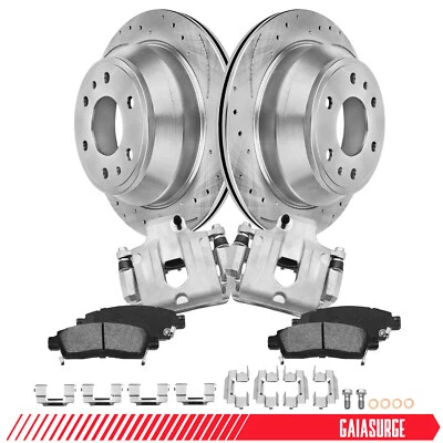 Front Rear Drilled Rotor Ceramic Brake Pad for Chevy SSR Rainier Envoy Ascender Foto 1 de 4