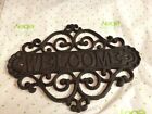 Beautiful Made Cast Iron Victorian Scroll Welcome plaque Very Solid