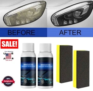 2 Set Innovative Headlight Repair Polish Fluid Liquid Kit-Car Lamp Renovation US - Picture 1 of 12