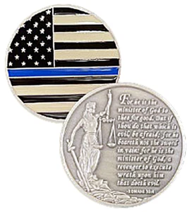 Police Officer's THIN BLUE LINE - Law Enforcement Challenge Coin - Bild 1 von 1