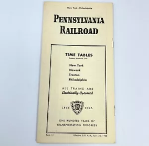 Pennsylvania Railroad NEW YORK Newark Phila Trenton Time Table Railroadiana 1946 - Picture 1 of 3