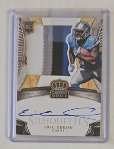 2014 PANINI CROWN ROYALE ERIC EBRON LIONS AUTO AUTOGRAPH JERSEY RELIC 20/49