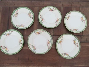 Vintage Ucagco Japan Set of 6 Plate Saucer Six Inch Floral Pattern - Picture 1 of 5
