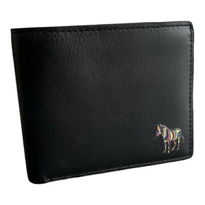 Portafoglio Paul Smith in pelle nera a righe zebrato P.S. Portafoglio portafogli NUOVO - Foto 1 di 21