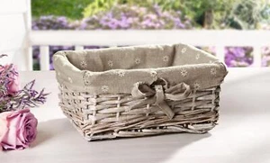 Ordnungskorb Aufbewahrungskorb Weidenkorb mit Textil Einlage, Obst Brot Bad Korb - Bild 1 von 4