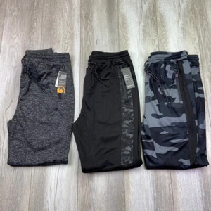 Burnside Joggers Mens L Dark Gray Black Camo Fleece Slim Sweatpants 3-Pack NEW - Picture 1 of 17