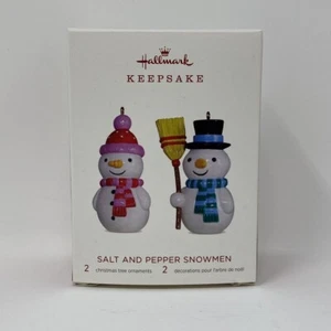 Hallmark Andenken 2018 Salz und Pfeffer Schneemann Ornamente - Bild 1 von 8