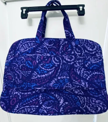 NWT Vera Bradley Grand Traveler Bag Cotton Signature Paisley Amethyst - Image 1 of 4