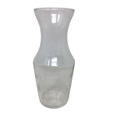 Libbey Single Serving Milk Jar Shaped Etched Clear Glass Carafe - Image 1 of 4