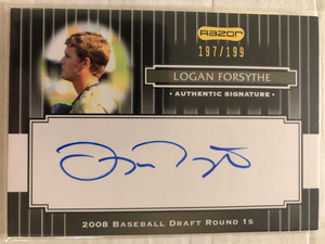 2008 Razor Signature Series Logan Forsythe #173 Rookie Auto RC Black #D /199