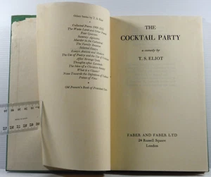 The Cocktail Party By T S Eliot A Comedy Play vintage book 1st edition 1950 HC - Picture 1 of 18