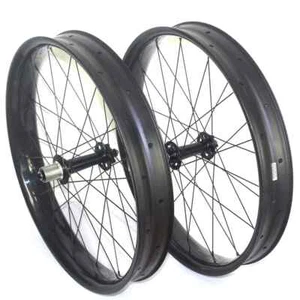 26er Fat Bike Carbon Fiber Wheels Tubeless Snow Bicycle Wheelset Matt Glossy - Picture 1 of 16
