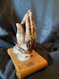 "Manos de oración cerámica/madera 4""" - Imagen 1 de 3