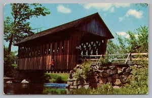 Postcard Covered Bridge Over Blackwater River New Hampshire Unposted - Picture 1 of 2