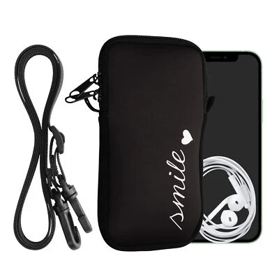 Custodia Neoprene con Zip - Portacellulare a Tracolla - Porta Cellulare da Collo - Immagine 1 di 4