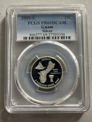 2009-S 25 Cents Dollar SILVER Certified PCGS PR69DCAM COLLECTIBLE - Image 1 of 4