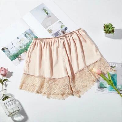 Mädchen Satin Shorts Spitze Höschen Kunstseide Schlafanzüge Gummibund Weich - Bild 1 von 4