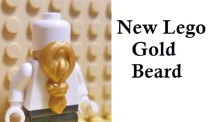 LEGO Minifigure Beard Gold Long Wizard Hair Potter Hogwart Hobbit Ninjago Golden - Picture 1 of 1