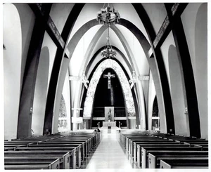 1956 Vintage Photo inside Jesus Sacred Heart Church Cathedral Monterrey Mexico - Picture 1 of 2