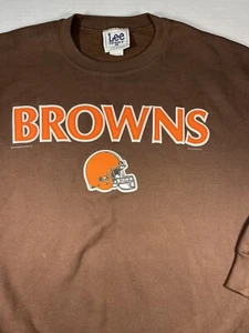 Vintage Cleveland Browns Lee Sports Sweatshirt Y2K Football NFL Streetwear - Picture 1 of 11