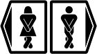 Toilet Pictogram Decal, washroom restroom decals stickers, funny decal