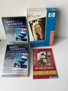 Lot Mixed Ink Jet 4” x 6” Photo Paper Special Moments HP Premium Canon - Picture 1 of 3