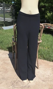 ST JOHN COLLECTION BLACK SANTANA KNIT HIGH WAIST PANTS Sz 8 - Picture 1 of 13