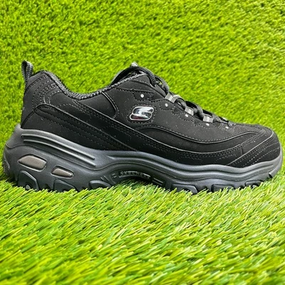 Zapatos deportivos de cuero negros Skechers D'lites Play On para mujer talla 9D Foto 1 de 4