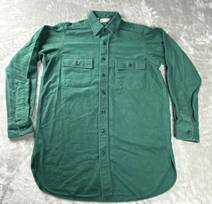 Vintage LL BEAN Chamois Cloth Button Up Green 100% Cotton Shirt Size Tall 15 1/2 - Picture 1 of 6
