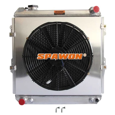 AT SPAWON For Toyota 4Runner Pickup DLX V6 88-95 Aluminum Radiator +Fan Shroud - Image 1 of 4