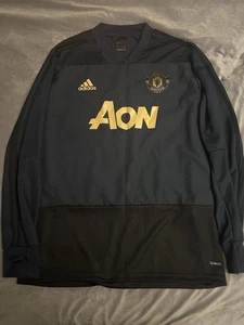 Manchester United 2018 - 2019 Top Training football Adidas Navy Size XL - Picture 1 of 7