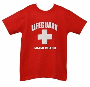 Maglietta Lifeguard Kids Miami Beach maglietta ufficiale Life Guard Junior rossa - Foto 1 di 3