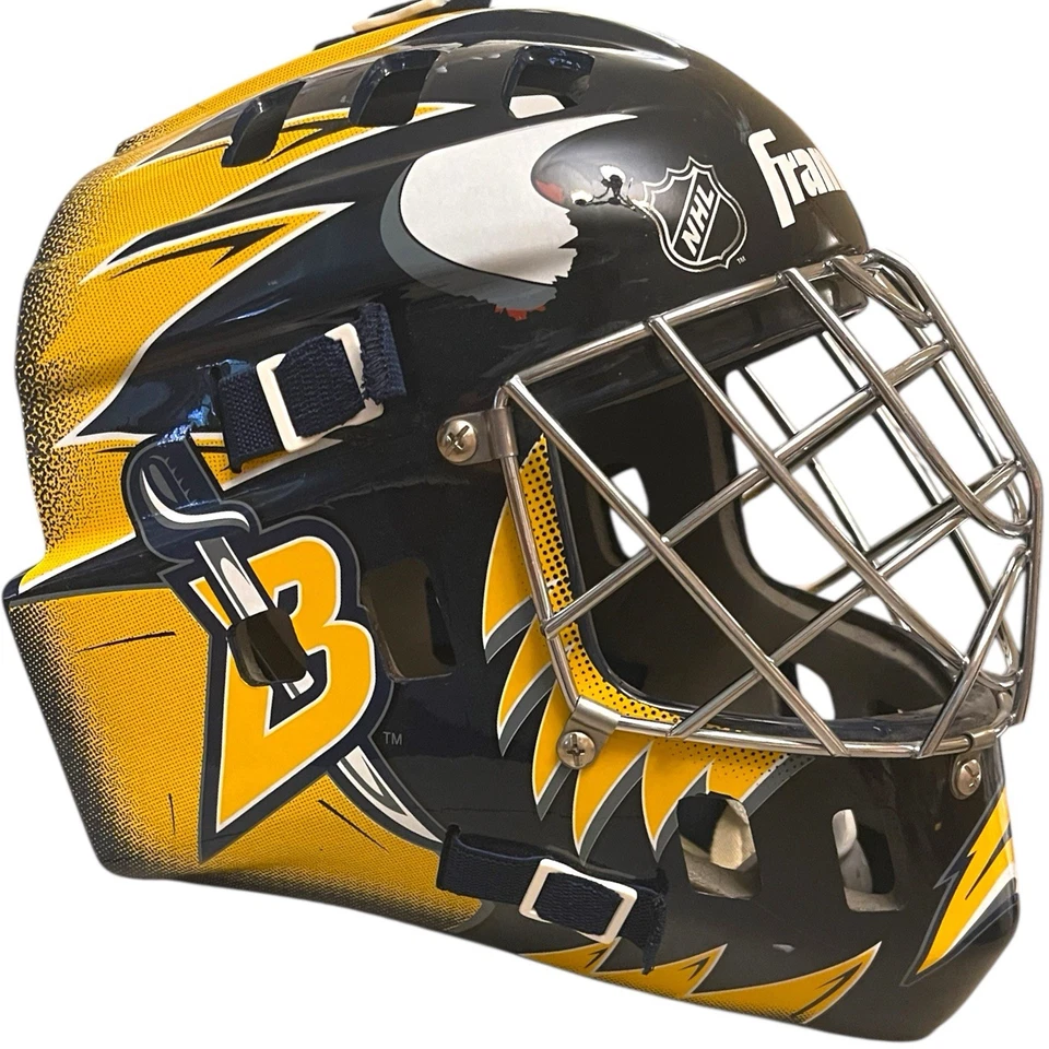 NHL Goalie Mask Buffalo Sabres GFM1000 Franklin Sport Street Hockey Full-Size - Image 1 of 4