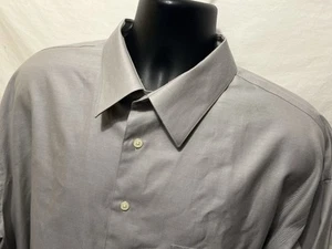 Men’s Pronto Uomo Gray Big & Tall Fit Dress Shirt L/S 18 1/2 36/37 100% Cotton - Picture 1 of 4